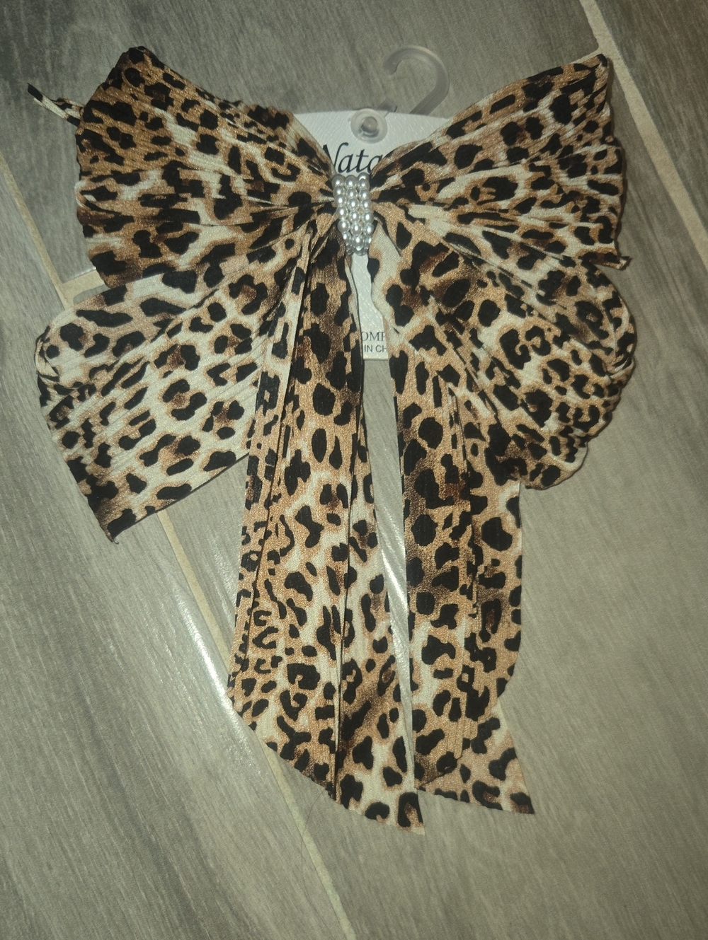 Natasha Denona Leopard Print Bow Hair Accent in Brown and Black